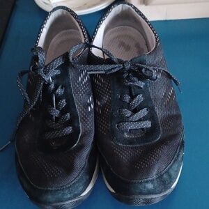 Dansko Hayes Mesh Leather Walking Sneaker Womens Size 8.5-9 Black Comfort Shoes